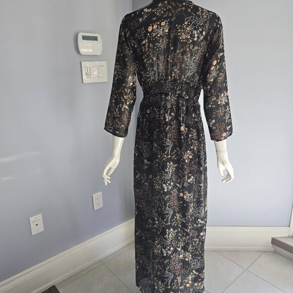 Japana floral and black sheer over coat - Picture 3 of 5